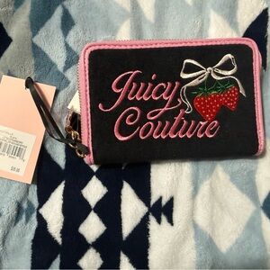 Juicy Couture Black Wallet with Pink Trim